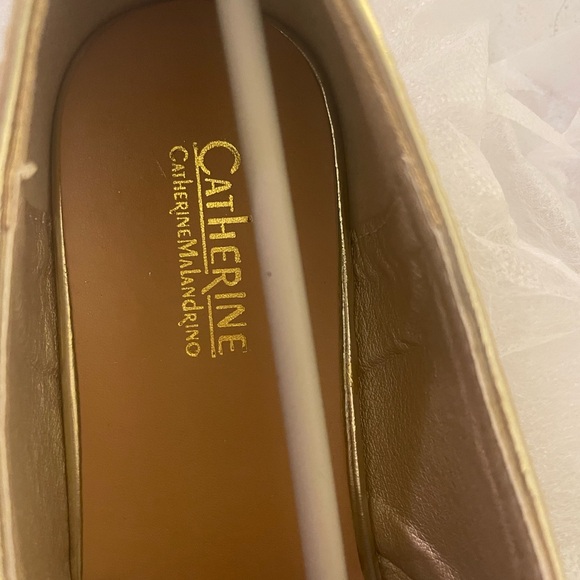 Catherine Malandrino Metallic Gold Leather Loafers | New | Size 7.5 - Picture 4 of 6